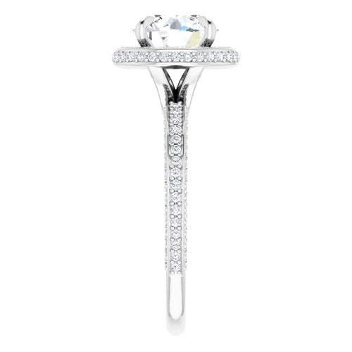 14K White Round Engagement Ring - VTC Watches