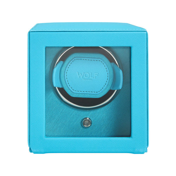 Wolf Design Cub Single Watch Winder with Cover (Tutti Frutti Turquoise)