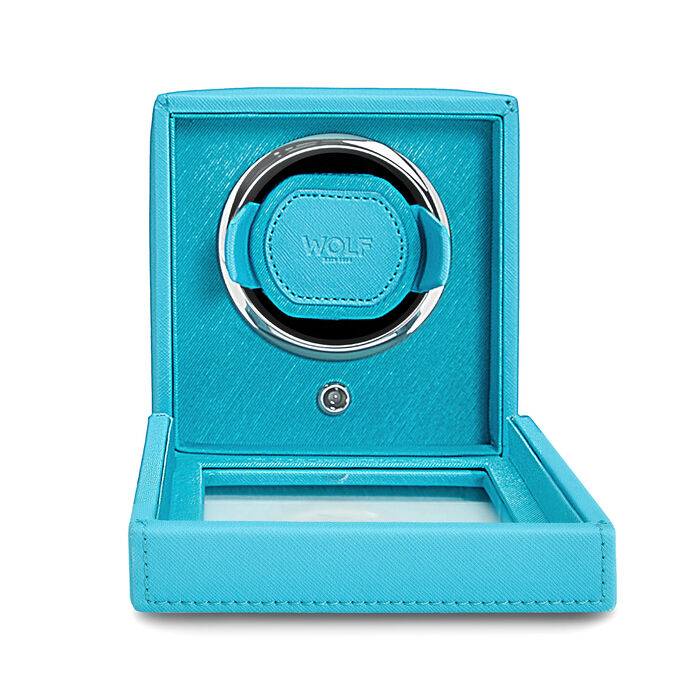 Wolf Design Cub Single Watch Winder with Cover (Tutti Frutti Turquoise)