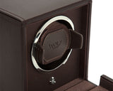 Wolf Design Cub Single Watch Winder with Cover (Brown)