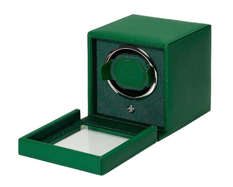 Wolf Design Cub Single Watch Winder with Cover (Tutti Frutti Green)