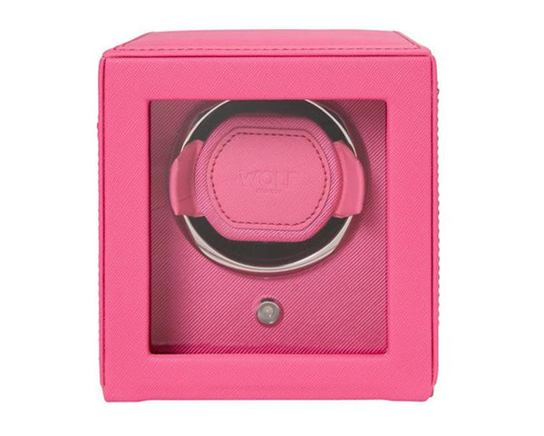 Wolf Design Cub Single Watch Winder with Cover (Tutti Frutti Pink)