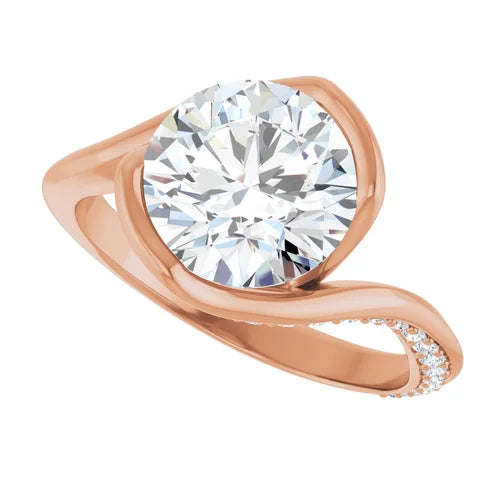 14K White Round Engagement Ring - VTC Watches