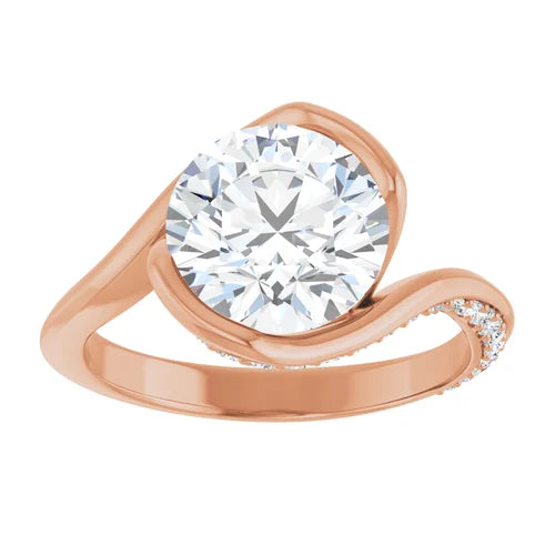 14K White Round Engagement Ring - VTC Watches