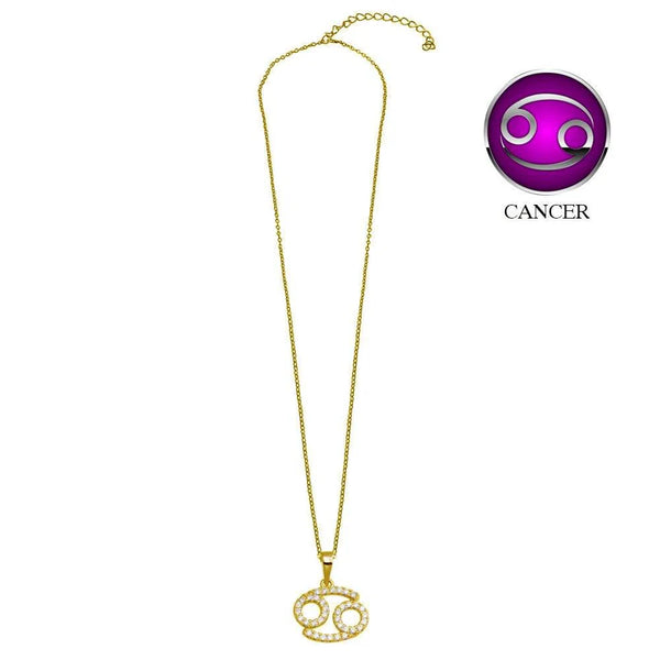 Gold Vermeil Cancer CZ Necklace