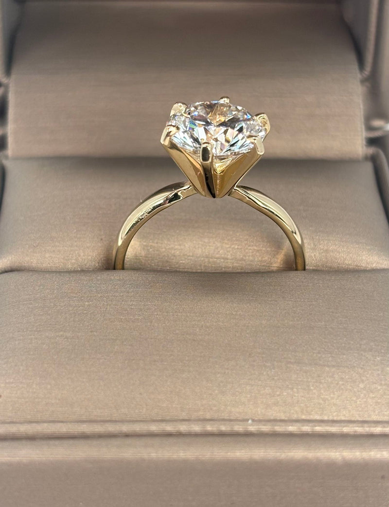 14K Yellow Gold Lab Diamond Engagement Ring