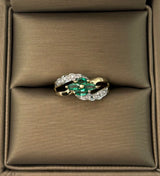 14K Emerald And Diamond Ring