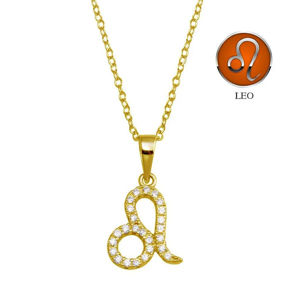 Gold Vermeil Leo CZ Necklace