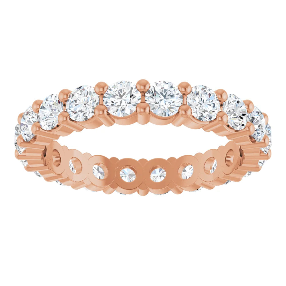 14K Rose Gold Round 2ct Eternity Band