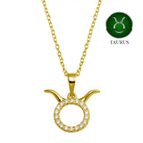 Gold Vermeil Taurus CZ Necklace