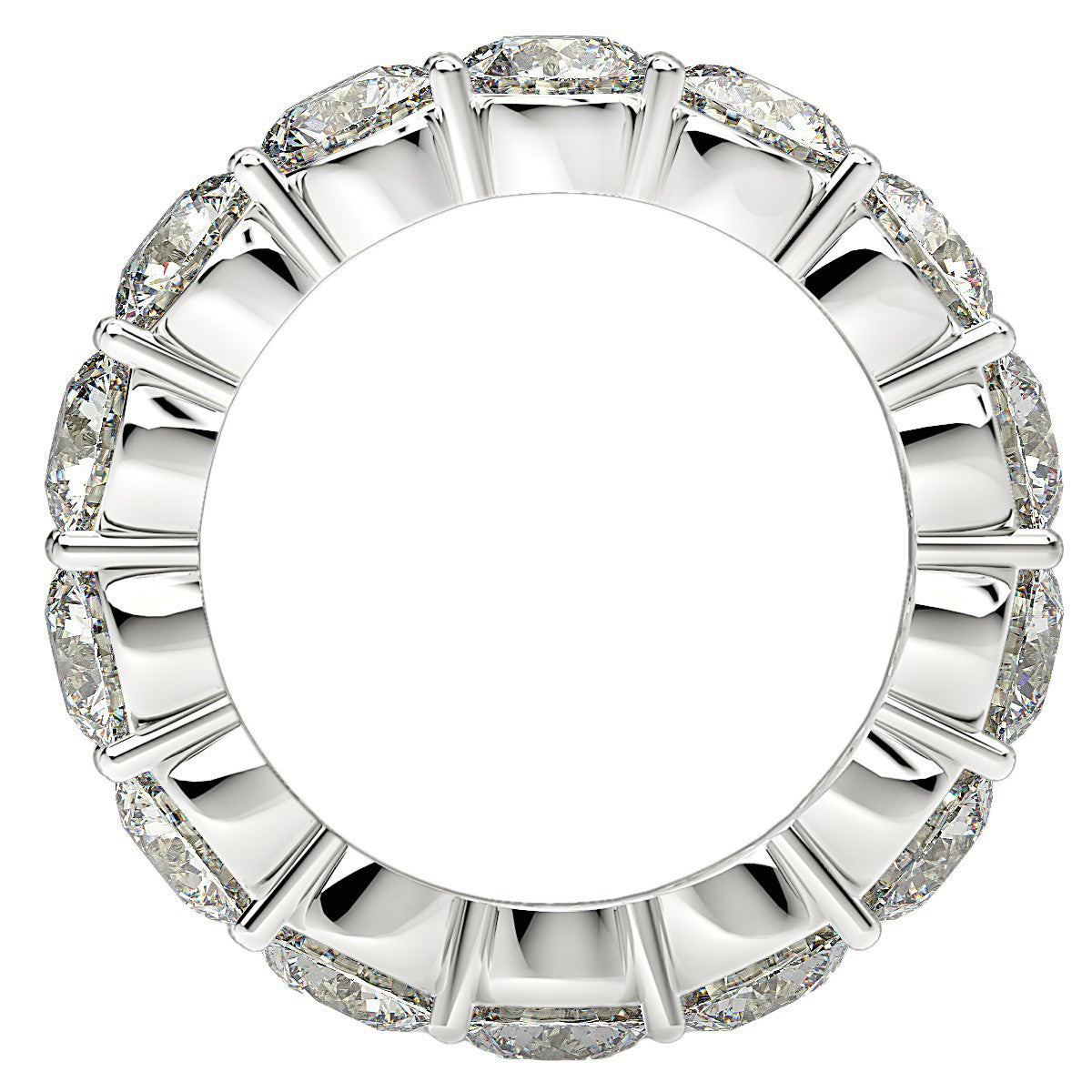 Round Cut Lab Grown Diamond Eternity Ring in 14k White Gold (6 cttw FG/VS2) - VTC Watches
