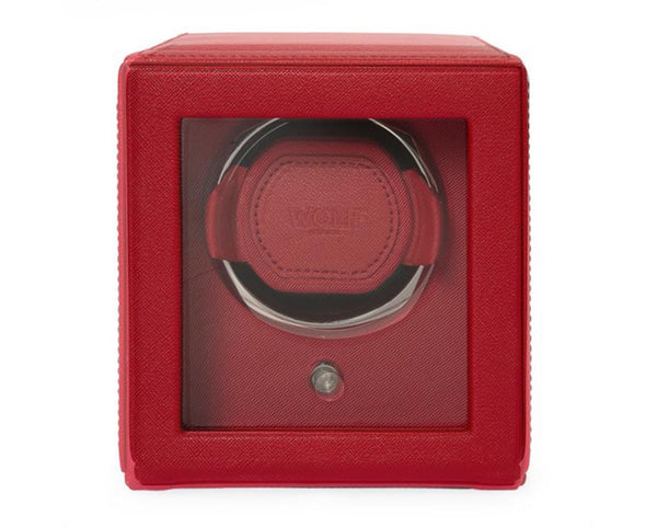 Wolf Design Cub Single Watch Winder with Cover (Tutti Frutti Red)