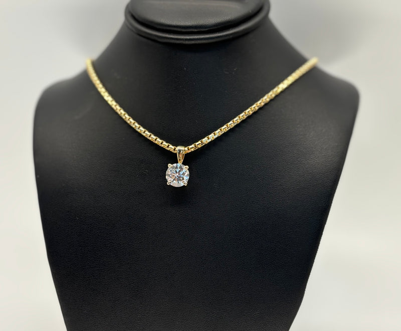 14k Floating Diamond Necklace And Pendant