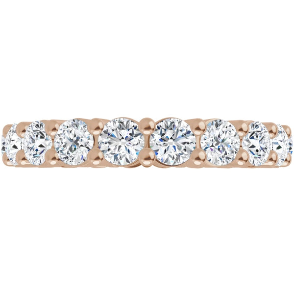 14K Rose Gold Round 2ct Eternity Band