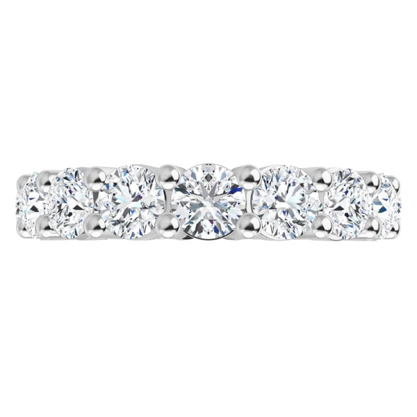 14K White Round 2ct Eternity Band