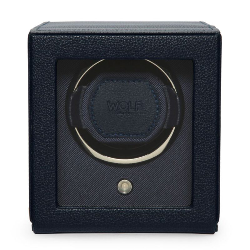 Wolf Design Cub Single Watch Winder with Cover (Navy)