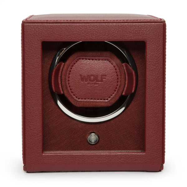 Wolf Design Cub Single Watch Winder with Cover (Bordeaux)