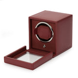 Wolf Design Cub Single Watch Winder with Cover (Bordeaux)