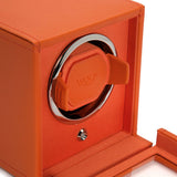 Wolf Design Cub Single Watch Winder with Cover (Orange)