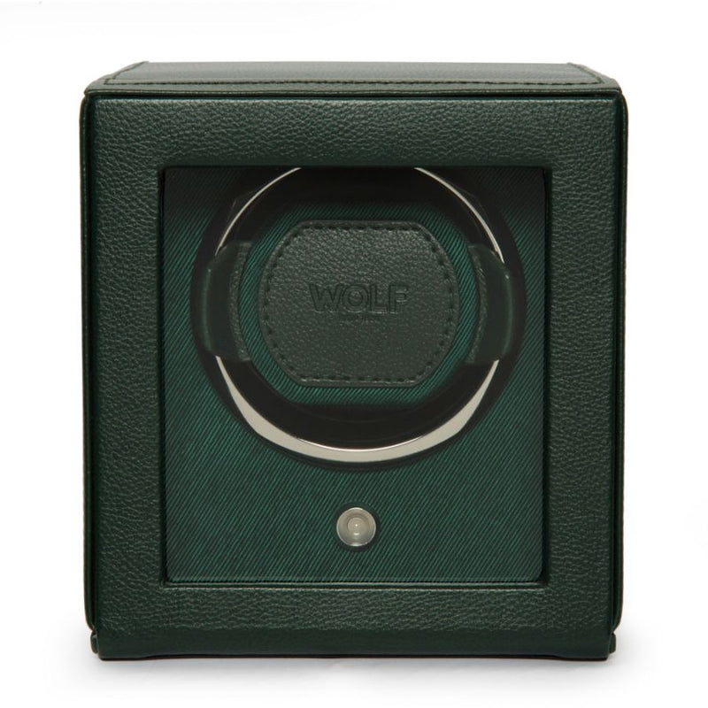 Wolf Design Cub Single Watch Winder with Cover (Green)