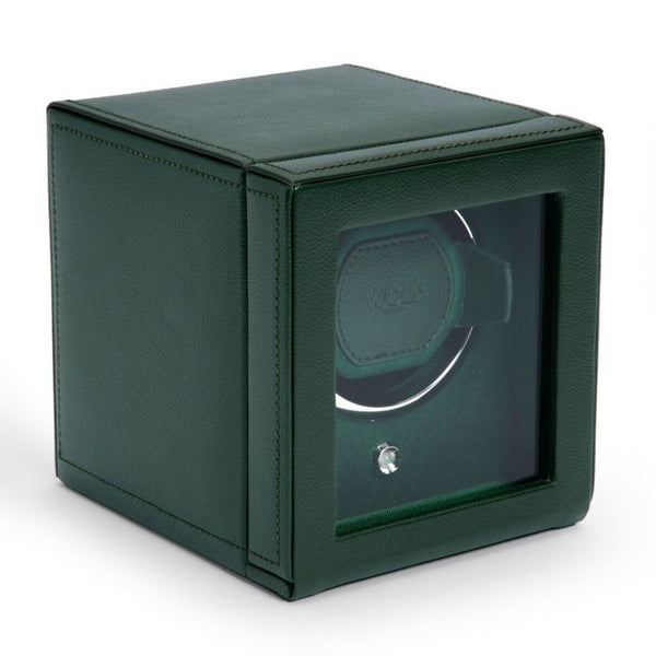 Wolf Design Cub Single Watch Winder with Cover (Green)