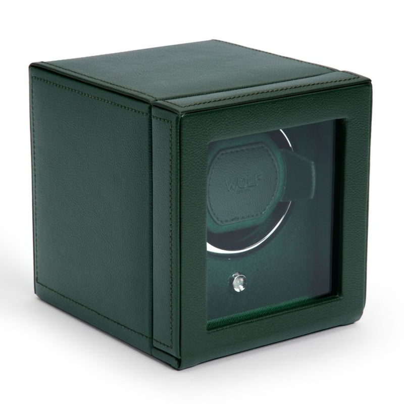 Wolf Design Cub Single Watch Winder with Cover (Green)