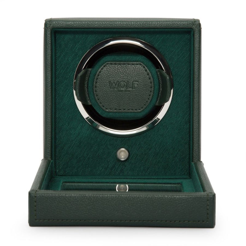 Wolf Design Cub Single Watch Winder with Cover (Green)