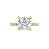 14K Yellow Round French-Set Engagement Ring