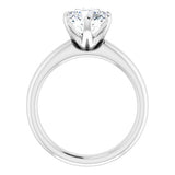 14K White Round Engagement Ring