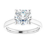 14K White Round Engagement Ring