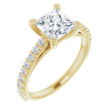 14K Yellow Square Engagement Ring