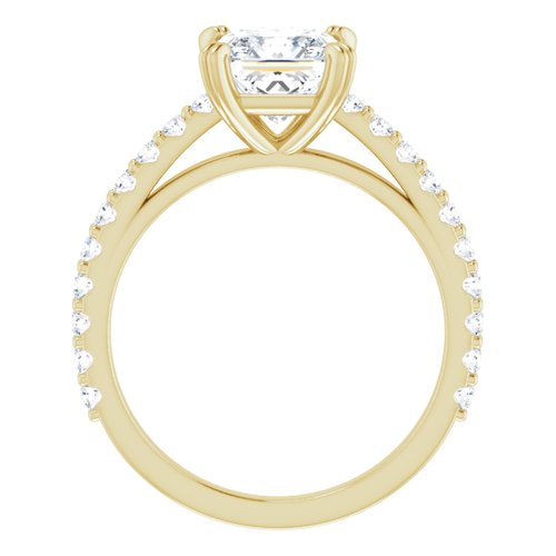 14K Yellow Square Engagement Ring