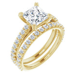 14K Yellow Square Engagement Ring