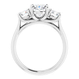 14K White Oval Engagement Ring