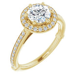 14K Yellow Round Engagement Ring