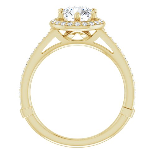 14K Yellow Round Engagement Ring