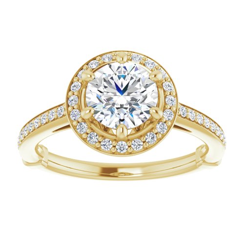 14K Yellow Round Engagement Ring