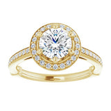 14K Yellow Round Engagement Ring