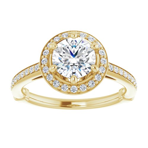 14K Yellow Round Engagement Ring