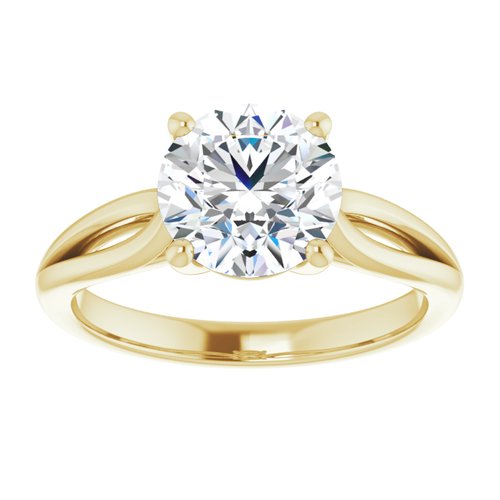 14K Yellow Round Engagement Ring