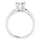 14K White Cushion Engagement Ring