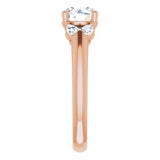 14K Rose Round Engagement Ring