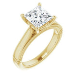 14K Yellow Square Engagement Ring