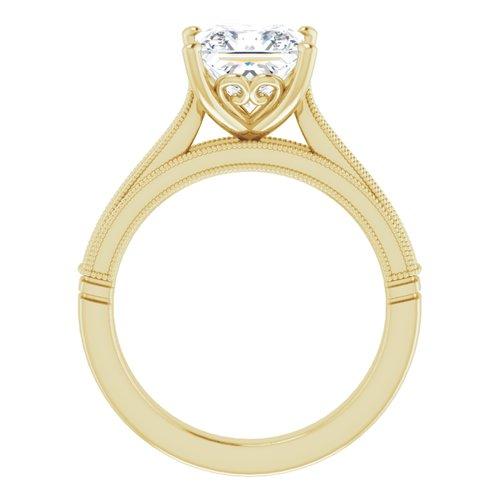 14K Yellow Square Engagement Ring