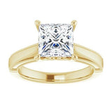 14K Yellow Square Engagement Ring