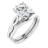 14K White Round Engagement Ring