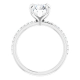 14K White Round Engagement Ring