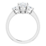 14K White Marquise Engagement Ring