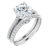 14K White Round Engagement Ring