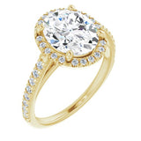 14K Yellow Oval French Set Engagement Ring